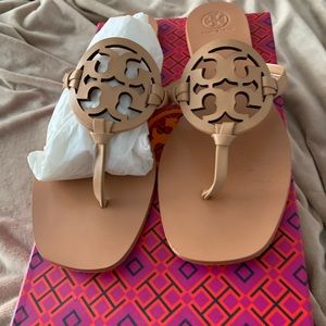 Tory Burch Square Toe Miller Sandals